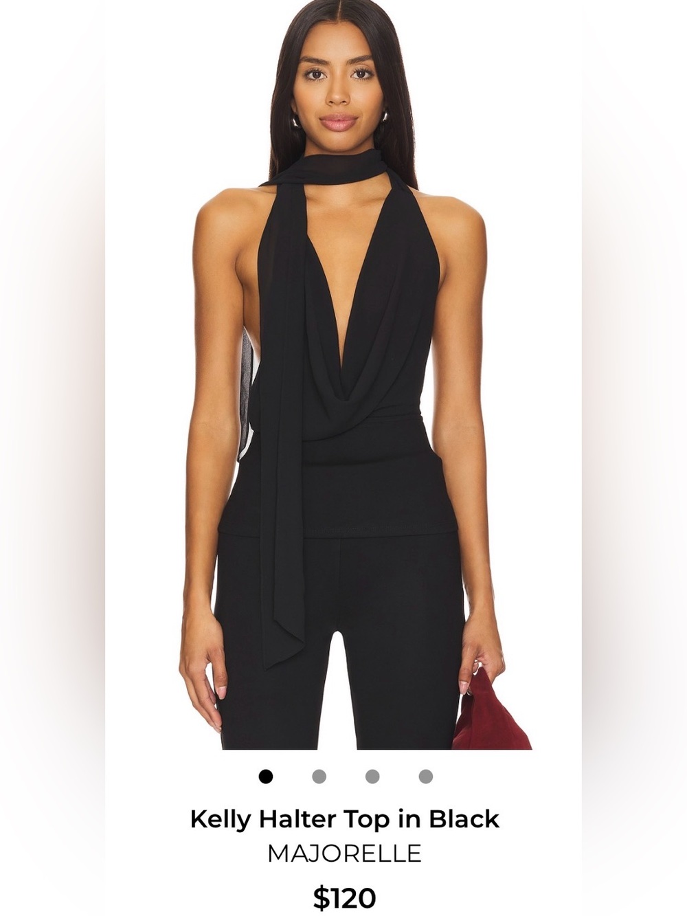 Majorelle Kelly Halter Top in Black | Size XS